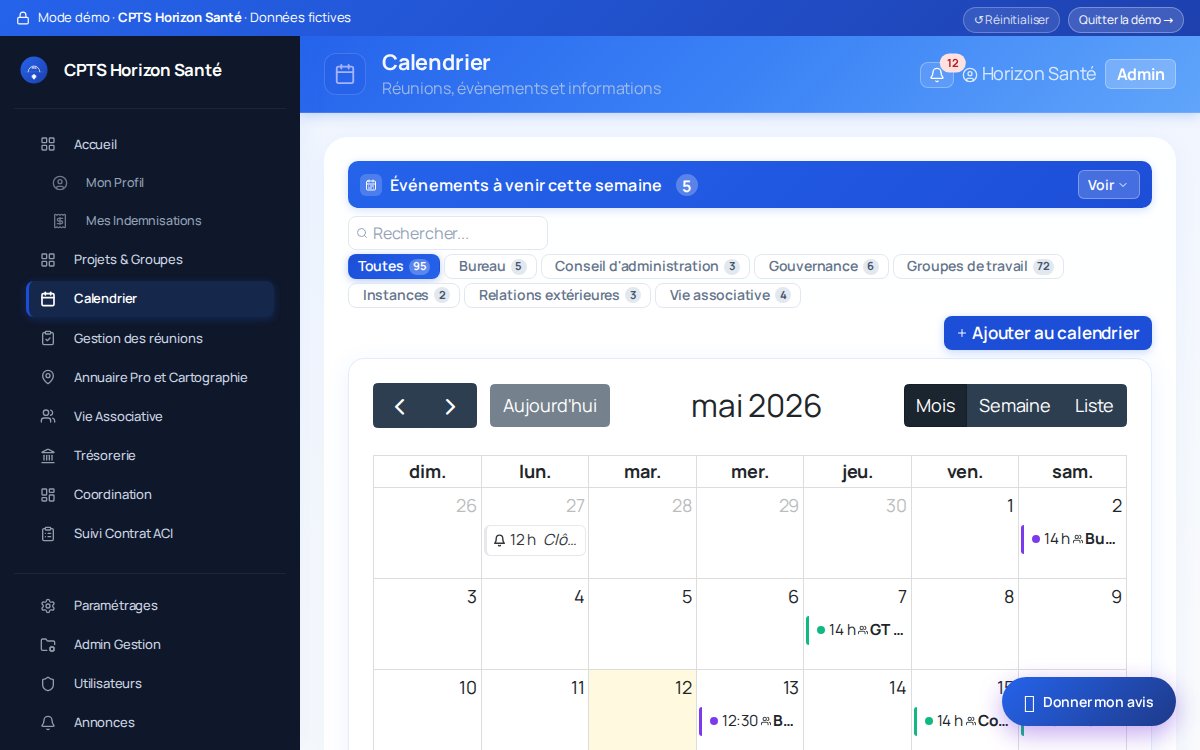 Calendrier des réunions