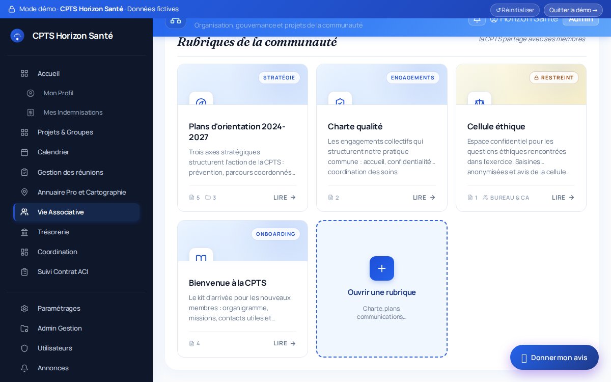 Documents et AG de la vie associative