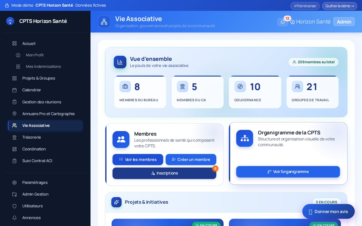 Vue d'ensemble de la vie associative
